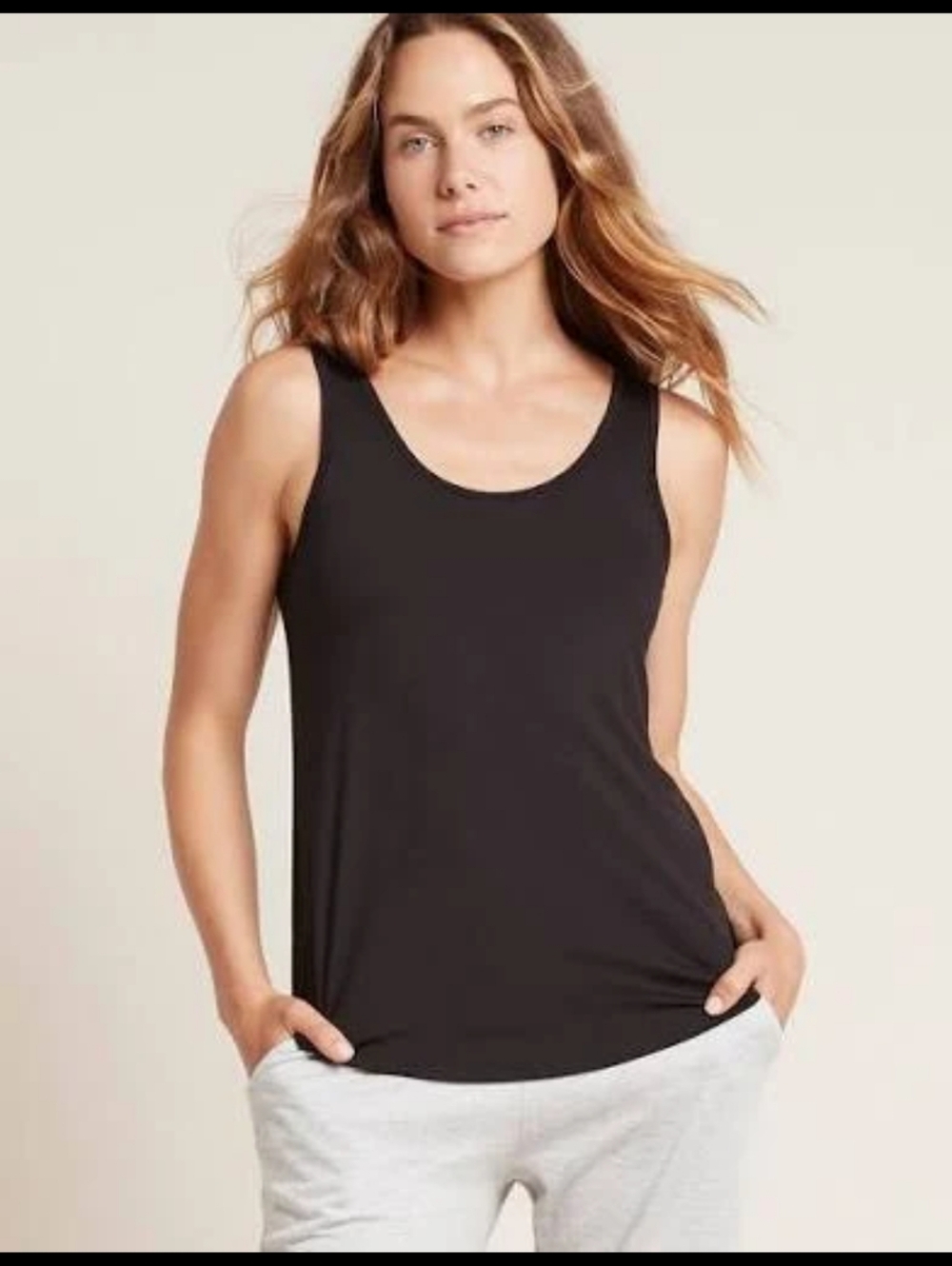 Boody NWT Relaxed Tank in black, bamboo